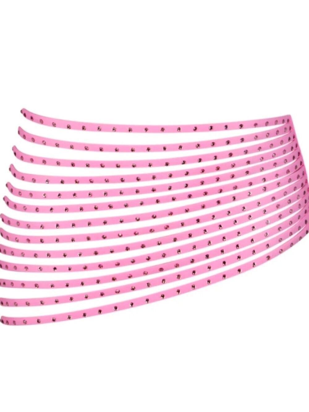 Skims swims limited edition light pink rhinestone swim strappy skirt size XXS